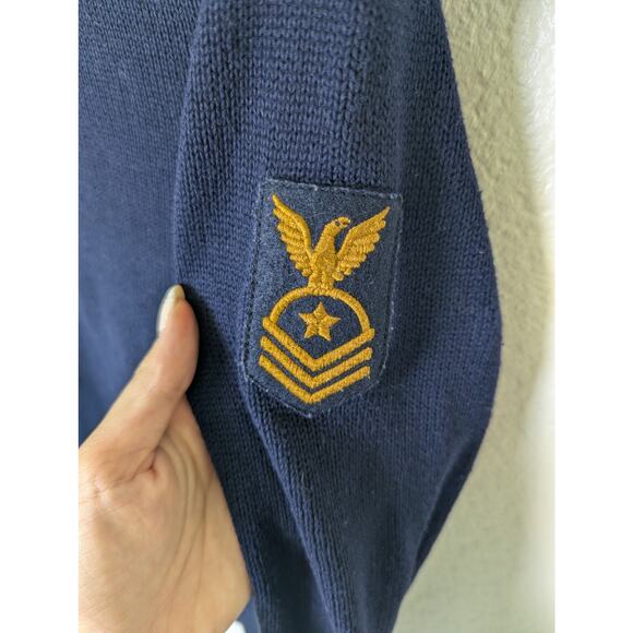 Ralph Lauren Jeans Co Navy Gold Button Collar Logo Sweater Women S Nautical Prep - Picture 7 of 11